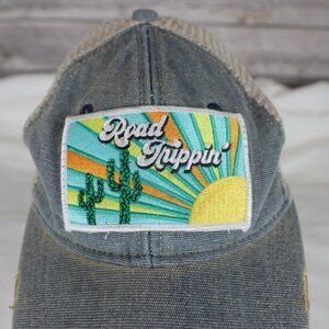 Judith March Road Trippin Trucker Hat Baseball Cap Distressed Mesh Back Saguaro